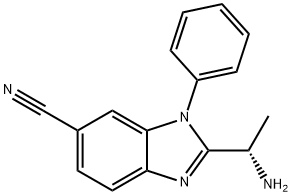 (S)-2-(1-Aminoethyl)-1-phenyl-1H-benzo[d]imidazole-6-carbonitrile Structure