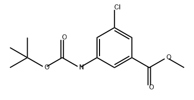 Benzoic acid, 3-chloro-5-[[(1,1-dimethylethoxy)carbonyl]amino]-, methyl ester,1398570-12-1,结构式