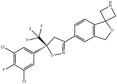 Spiro[azetidine-3,1'(3'H)-isobenzofuran], 5'-[(5S)-5-(3,5-dichloro-4-fluorophenyl)-4,5-dihydro-5-(trifluoromethyl)-3-isoxazolyl]-|沙罗拉纳