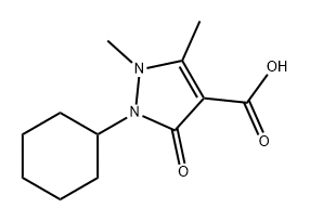 1H-Pyrazole-4-carboxylic acid, 2-cyclohexyl-2,3-dihydro-1,5-dimethyl-3-oxo- 化学構造式