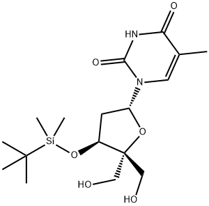 3'-O-t-Bulyldimethylsilyl-4'-C-hydroxymethylthymidine Struktur