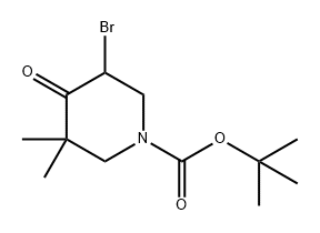 1,1-二甲基乙基5-溴-3,3-二甲基-4-氧代-1-哌啶羧酸盐, 1399183-67-5, 结构式