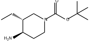 1-Piperidinecarboxylic acid, 4-amino-3-ethyl-, 1,1-dimethylethyl ester, (3R,4R)- Structure