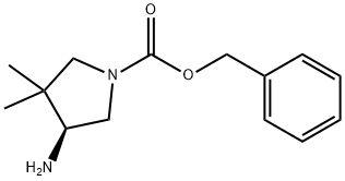 1-Pyrrolidinecarboxylic acid, 4-amino-3,3-dimethyl-, phenylmethyl ester, (4S)-,1400580-44-0,结构式