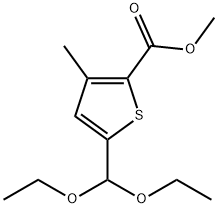 2-Thiophenecarboxylic acid, 5-(diethoxymethyl)-3-methyl-, methyl ester 化学構造式