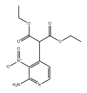 Propanedioic acid, 2-(2-amino-3-nitro-4-pyridinyl)-, 1,3-diethyl ester,1401539-30-7,结构式
