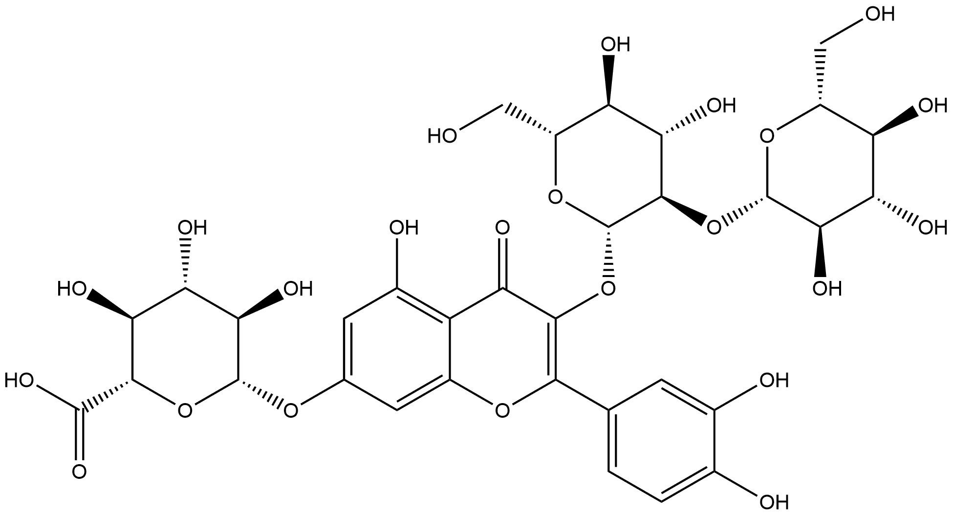 β-D-Glucopyranosiduronic acid, 2-(3,4-dihydroxyphenyl)-3-[(2-O-β-D-glucopyranosyl-β-D-glucopyranosyl)oxy]-5-hydroxy-4-oxo-4H-1-benzopyran-7-yl