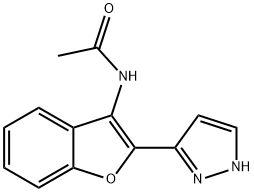 N-[2-(1H-Pyrazol-3-yl)benzofuran-3-yl]acetamide 化学構造式