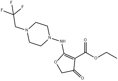 ethyl 4-oxo-2-((4-(2,2,2-trifluoroethyl)piperazin-1-yl)amino)-4,5-dihydrofuran-3-carboxylate Struktur