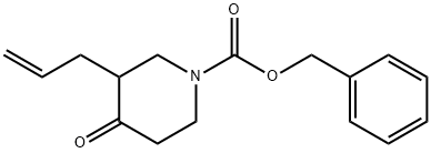 1-Piperidinecarboxylic acid, 4-oxo-3-(2-propen-1-yl)-, phenylmethyl ester 化学構造式