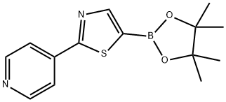 Pyridine, 4-[5-(4,4,5,5-tetramethyl-1,3,2-dioxaborolan-2-yl)-2-thiazolyl]- 结构式