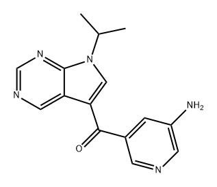 Methanone, (5-amino-3-pyridinyl)[7-(1-methylethyl)-7H-pyrrolo[2,3-d]pyrimidin-5-yl]- 化学構造式