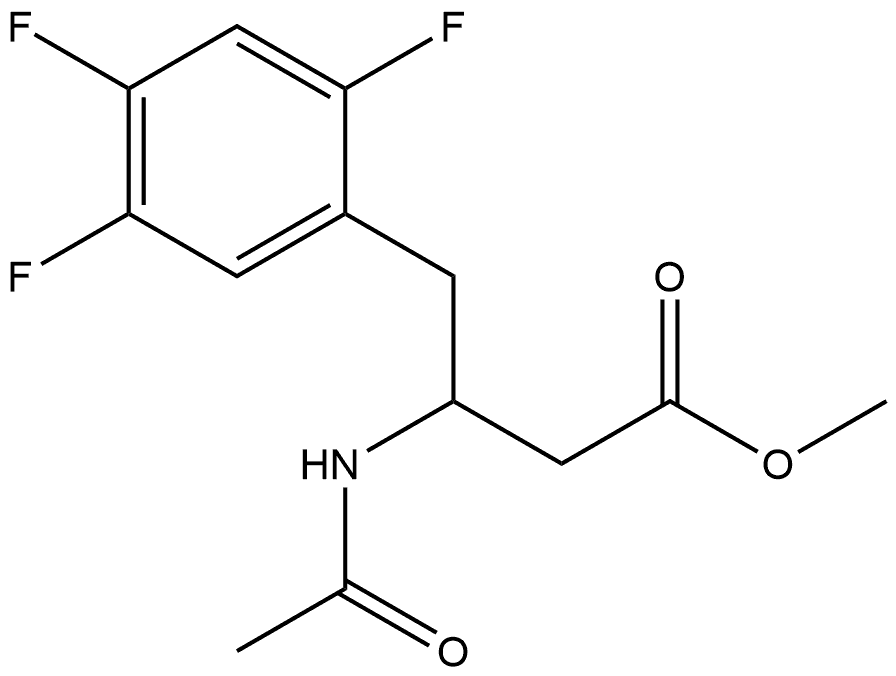 Benzenebutanoic acid, β-(acetylamino)-2,4,5-trifluoro-, methyl ester Structure