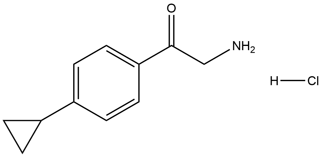 2-amino-1-(4-cyclopropylphenyl)ethan-1-one hydrochloride 化学構造式