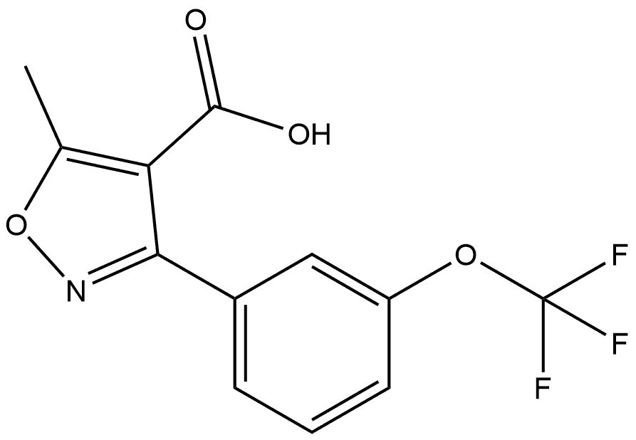 5-甲基-3-[3-(三氟甲氧基)苯基]异噁唑-4-甲酸, 1402881-84-8, 结构式