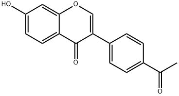 4H-1-Benzopyran-4-one, 3-(4-acetylphenyl)-7-hydroxy- Structure