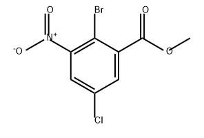 Benzoic acid, 2-bromo-5-chloro-3-nitro-, methyl ester,1403596-31-5,结构式