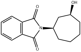 1H-Isoindole-1,3(2H)-dione, 2-[(1R,3S)-3-hydroxycycloheptyl]- Structure
