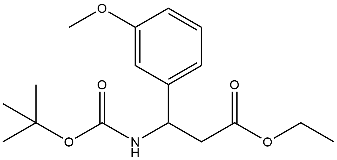 ethyl 3-((tert-butoxycarbonyl)amino)-3-(3-methoxyphenyl)propanoate 结构式