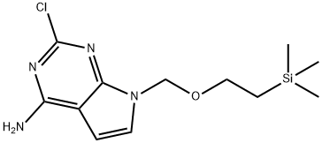 2-氯-7-[[2-(三甲基硅基)乙氧基]甲基]-7H-吡咯并[2,3-D]嘧啶-4-胺 结构式