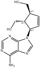 9-(c-4,t-5-bis(hydroxymethyl)cyclopent-2-en-r-1-yl)-9H-adenine Struktur