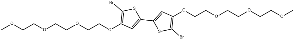 5,5'-二溴-4,4'-双[2-[2-(2-甲氧基乙氧基)乙氧基]乙氧基]-2,2'-联噻吩 结构式