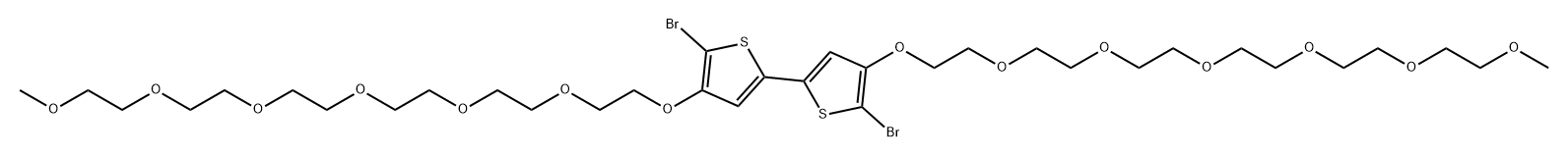 2,5,8,11,14,17-Hexaoxanonadecane, 19,19'-[(5,5'-dibromo[2,2'-bithiophene]-4,4'-diyl)bis(oxy)]bis- Struktur