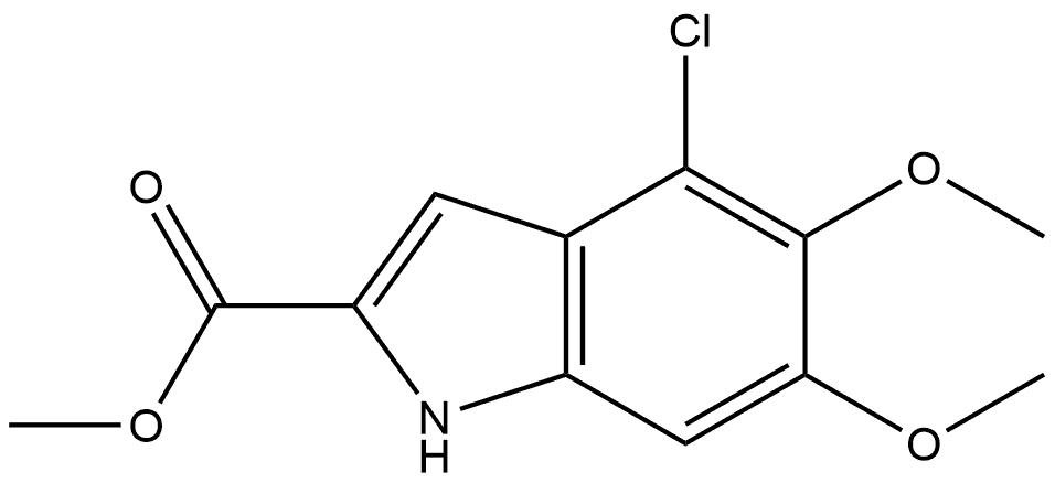 4-氯-5,6-二甲氧基吲哚-2-甲酸甲酯, 1405391-00-5, 结构式