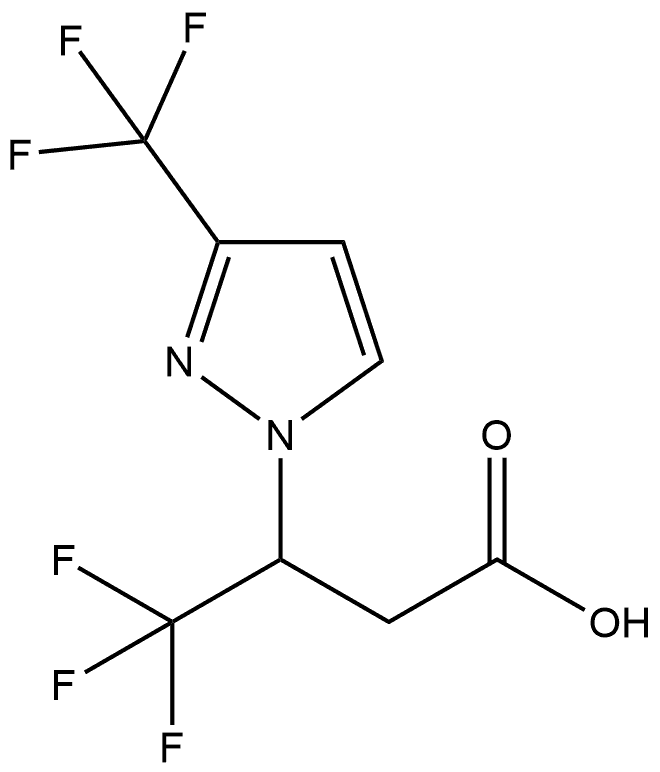 4,4,4-trifluoro-3-[3-(trifluoromethyl)-1H-pyrazol-1-yl]butanoic acid,1405683-11-5,结构式