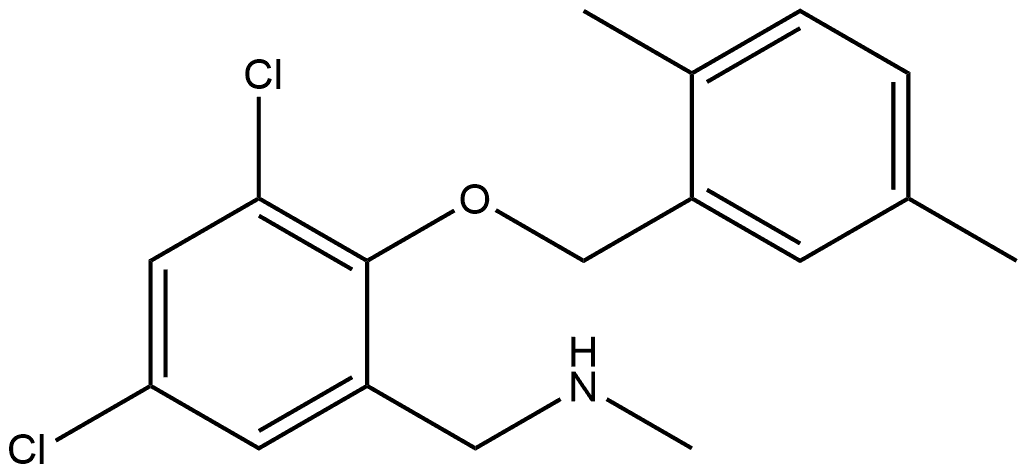 3,5-Dichloro-2-[(2,5-dimethylphenyl)methoxy]-N-methylbenzenemethanamine Structure