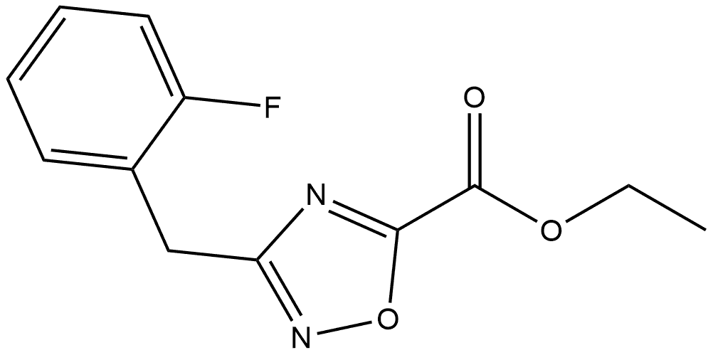 3-(2-氟苄基)-1,2,4-噁二唑-5-甲酸乙酯 结构式