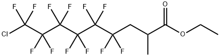 Nonanoic acid, 9-chloro-4,4,5,5,6,6,7,7,8,8,9,9-dodecafluoro-2-methyl-, ethyl ester Struktur