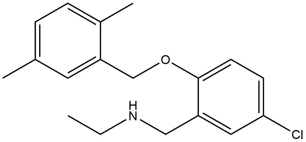 5-Chloro-2-[(2,5-dimethylphenyl)methoxy]-N-ethylbenzenemethanamine Struktur