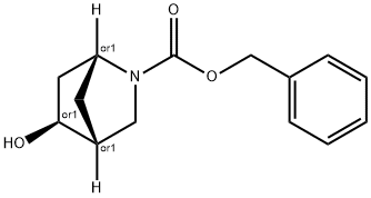 2-Azabicyclo[2.2.1]heptane-2-carboxylic acid, 5-hydroxy-, phenylmethyl ester, (1R,4R,5S)-rel- Struktur