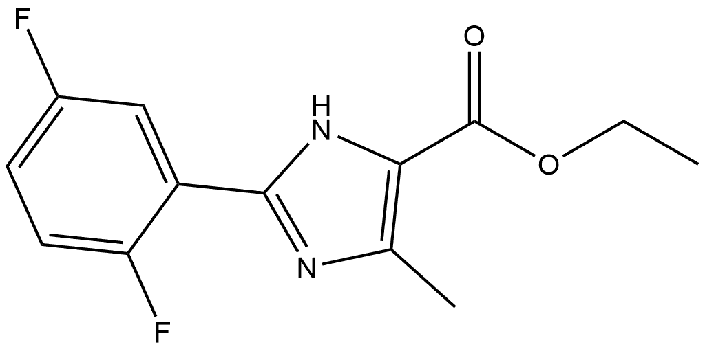 2-(2,5-二氟苯基)-5-甲基-1H-咪唑-4-甲酸乙酯, 1410625-26-1, 结构式