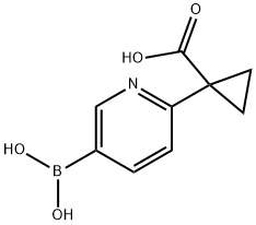 Cyclopropanecarboxylic acid, 1-(5-borono-2-pyridinyl)- Structure