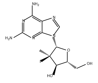Adenosine, 2-amino-2'-deoxy-2'-fluoro-2'-methyl-, (2'R)- Structure