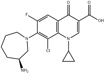 Besifloxacin (3S)-Isomer, 141388-77-4, 结构式