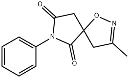 3-Methyl-7-phenyl-1-oxa-2,7-diazaspiro[4.4]non-2-ene-6,8-dione Struktur