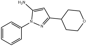 1-苯基 -3-(四氢 -2H- 吡喃 -4-基) -1H- 吡唑 -5-胺, 1414571-25-7, 结构式
