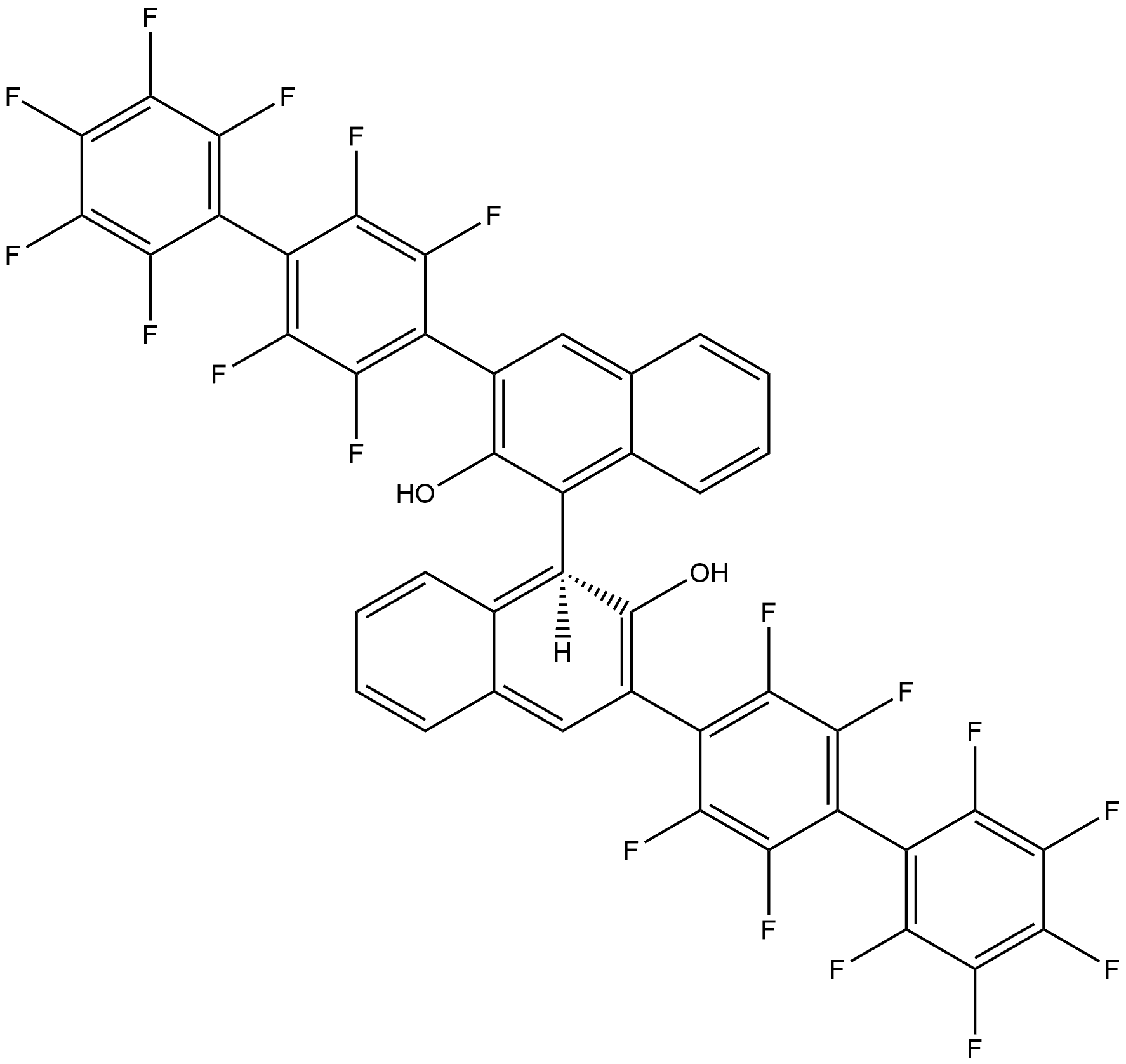 (3R)-3,3'-bis(perfluoro-[1,1'-biphenyl]-4-yl)-[1,1'-binaphthalene]-2,2'-diol,1414871-45-6,结构式
