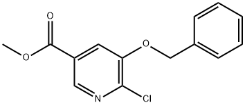 3-Pyridinecarboxylic acid, 6-chloro-5-(phenylmethoxy)-, methyl ester 结构式