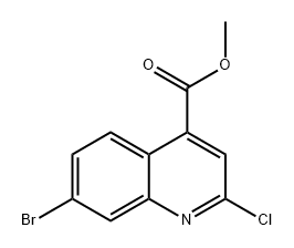 4-Quinolinecarboxylic acid, 7-bromo-2-chloro-, methyl ester 化学構造式