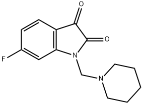 6-Fluoro-1-(piperidin-1-ylmethyl)indoline-2,3-dione Struktur