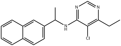 5-Chloro-6-ethyl-N-(1-(naphthalen-2-yl)ethyl)pyrimidin-4-amine Struktur