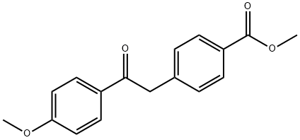 Benzoic acid, 4-[2-(4-methoxyphenyl)-2-oxoethyl]-, methyl ester Struktur