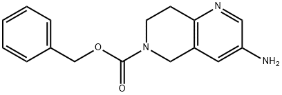 Benzyl 3-amino-7,8-dihydro-1,6-naphthyridine-6(5H)-carboxylate Struktur