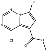 METHYL 7-BROMO-4-CHLOROPYRROLO[2,1-F][1,2,4]TRIAZINE-5-CARBOXYLATE Structure