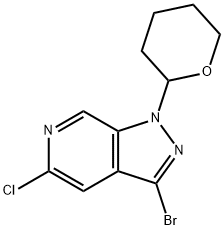 3-Bromo-5-chloro-1-(tetrahydro-2H-pyran-2-yl)-1H-pyrazolo[3,4-c]pyridine Structure
