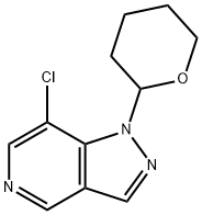 7-Chloro-1-(tetrahydro-2H-pyran-2-yl)-1H-pyrazolo[4,3-c]pyridine 化学構造式